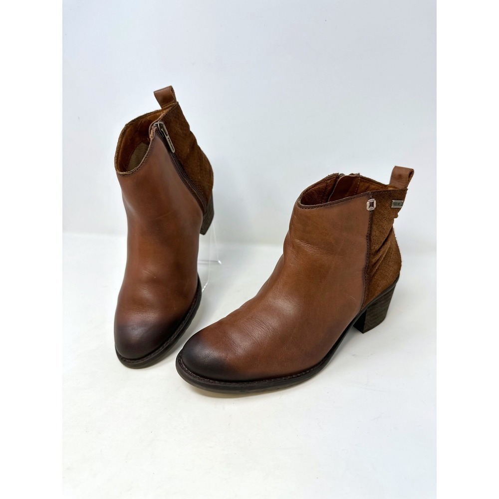 Pikolinos‎ Mixed Leather Brown Ankle Bootie 37